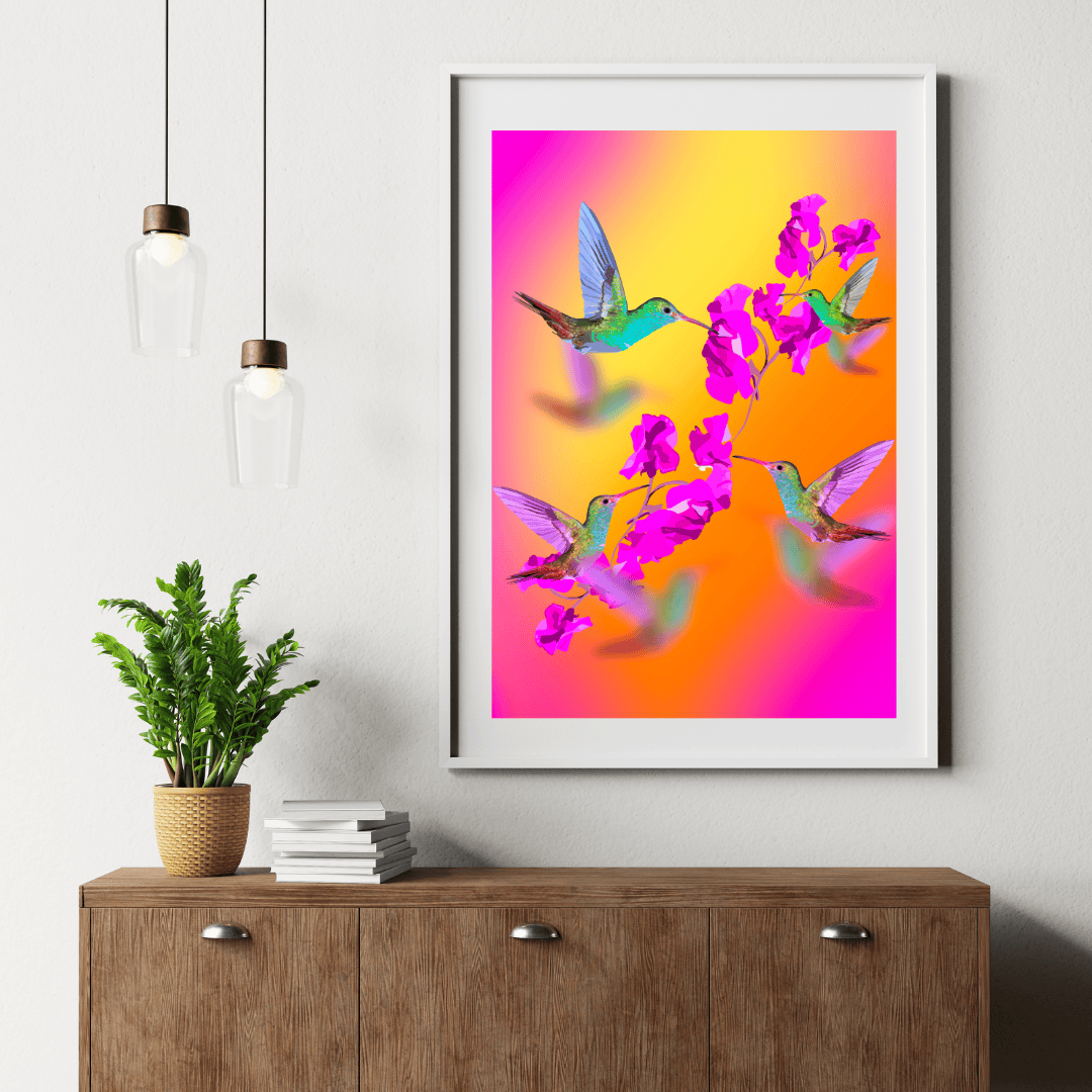 Bailey Made Art Co Hummingbird Charm Sunset Art Print Art