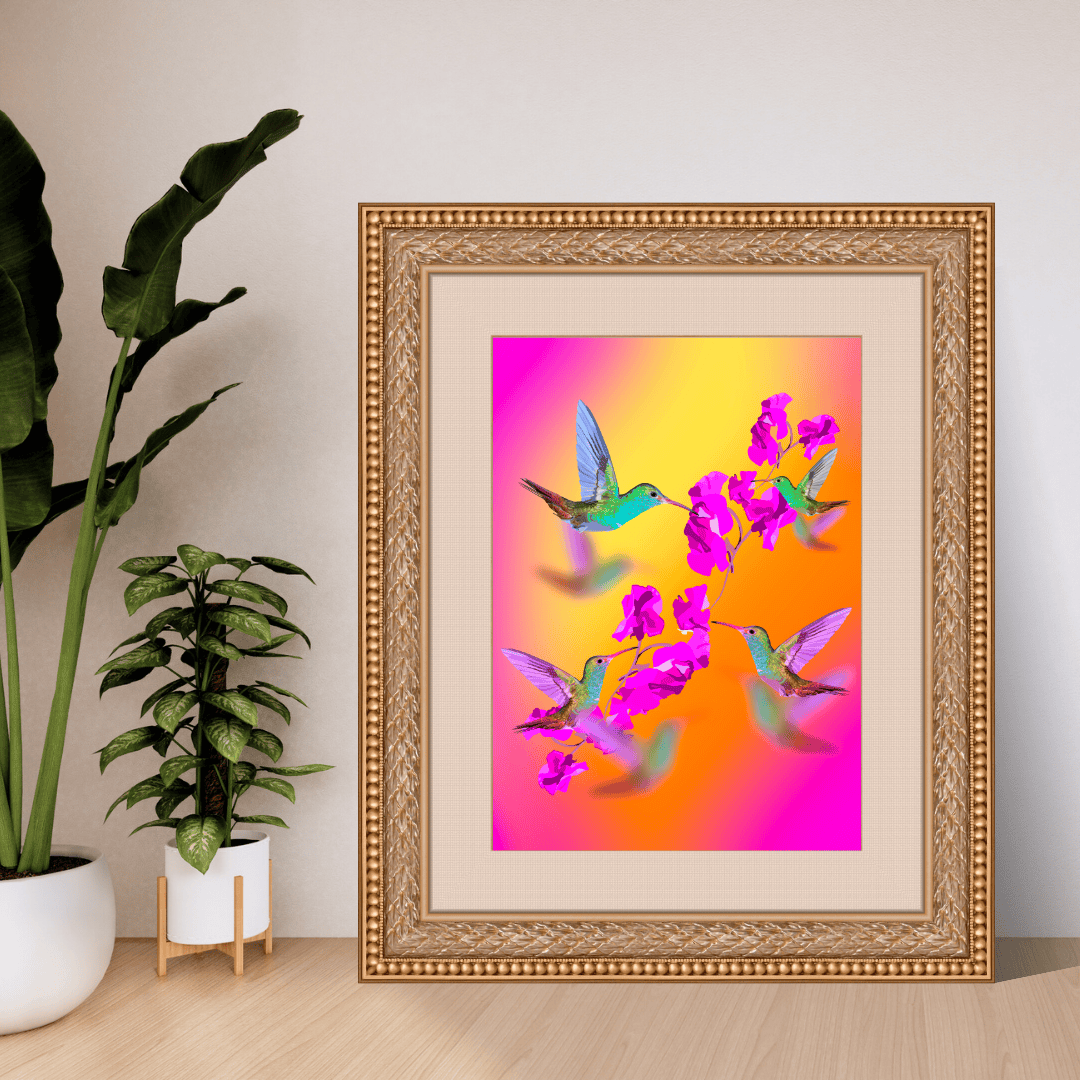 Bailey Made Art Co Hummingbird Charm Sunset Art Print Art