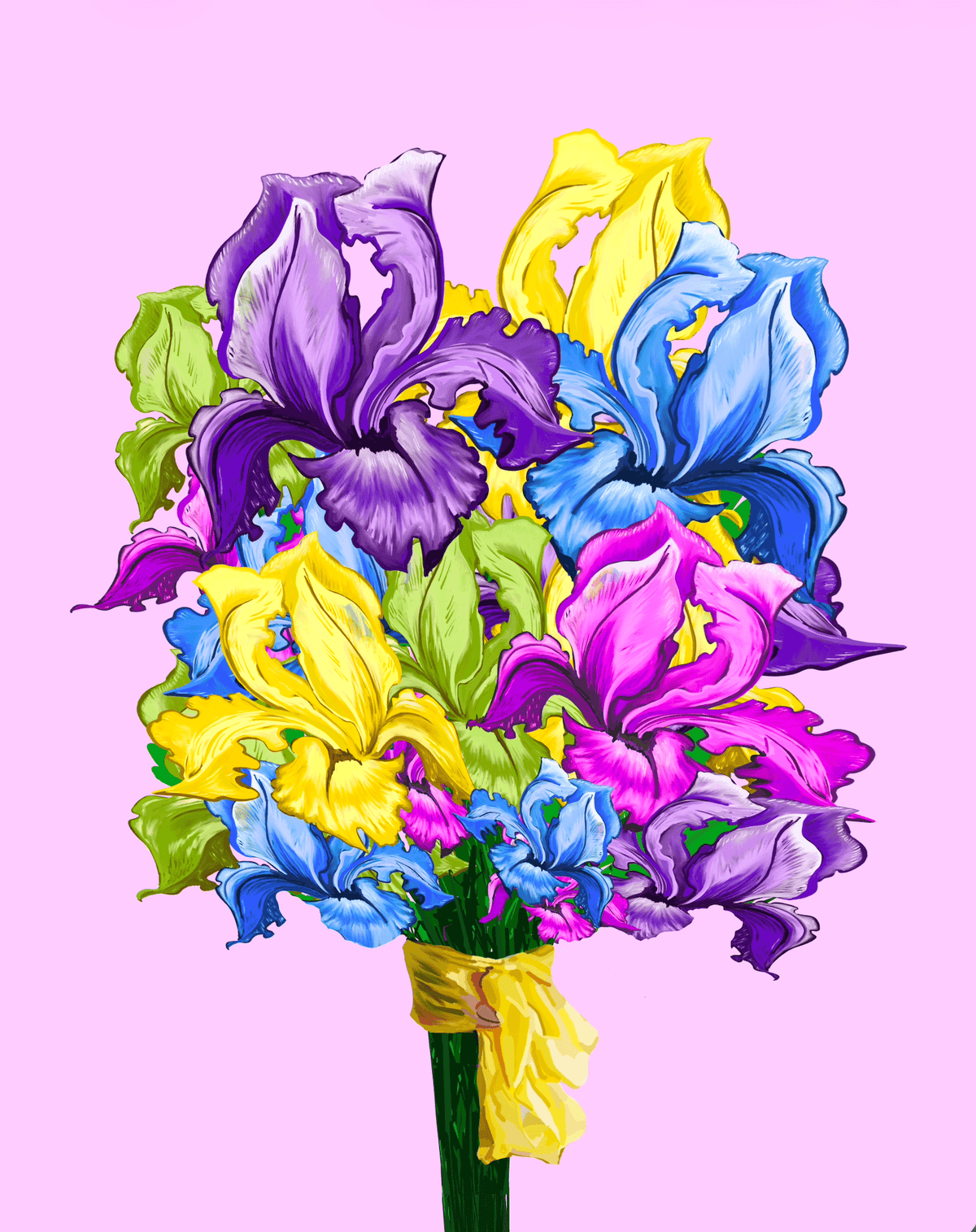 Bailey Made Art Co Iris Bouquet Art Print Art