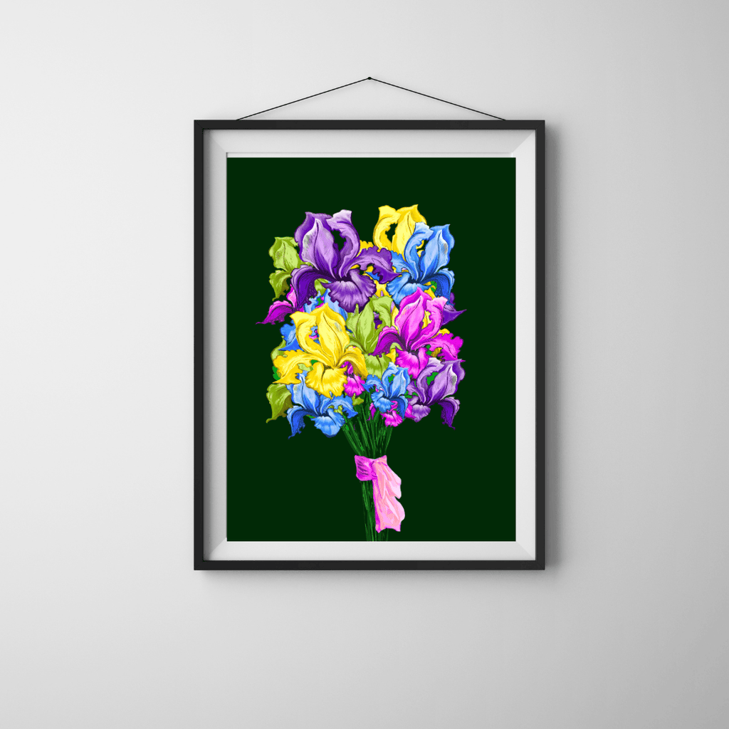 Bailey Made Art Co Iris Bouquet Art Print Art