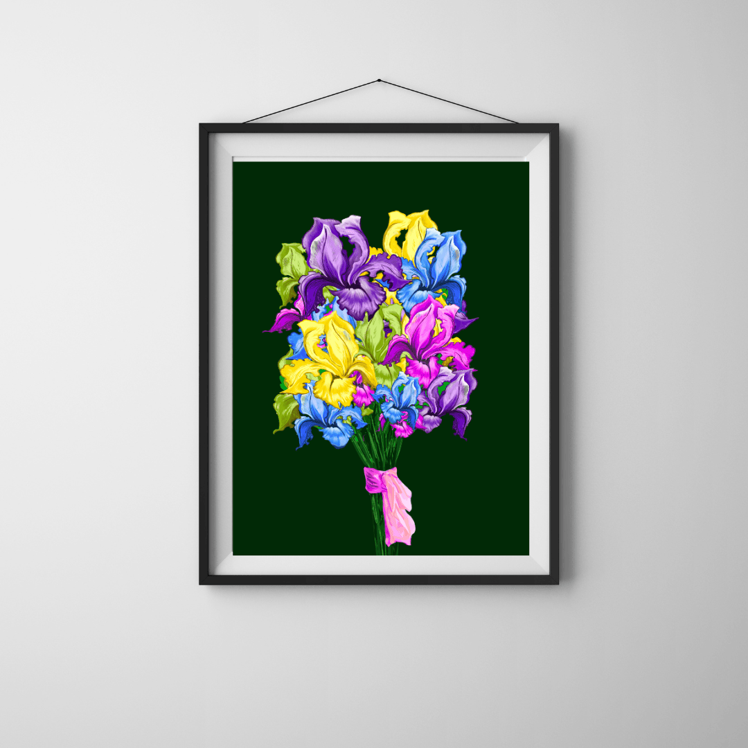Bailey Made Art Co Iris Bouquet Art Print Art