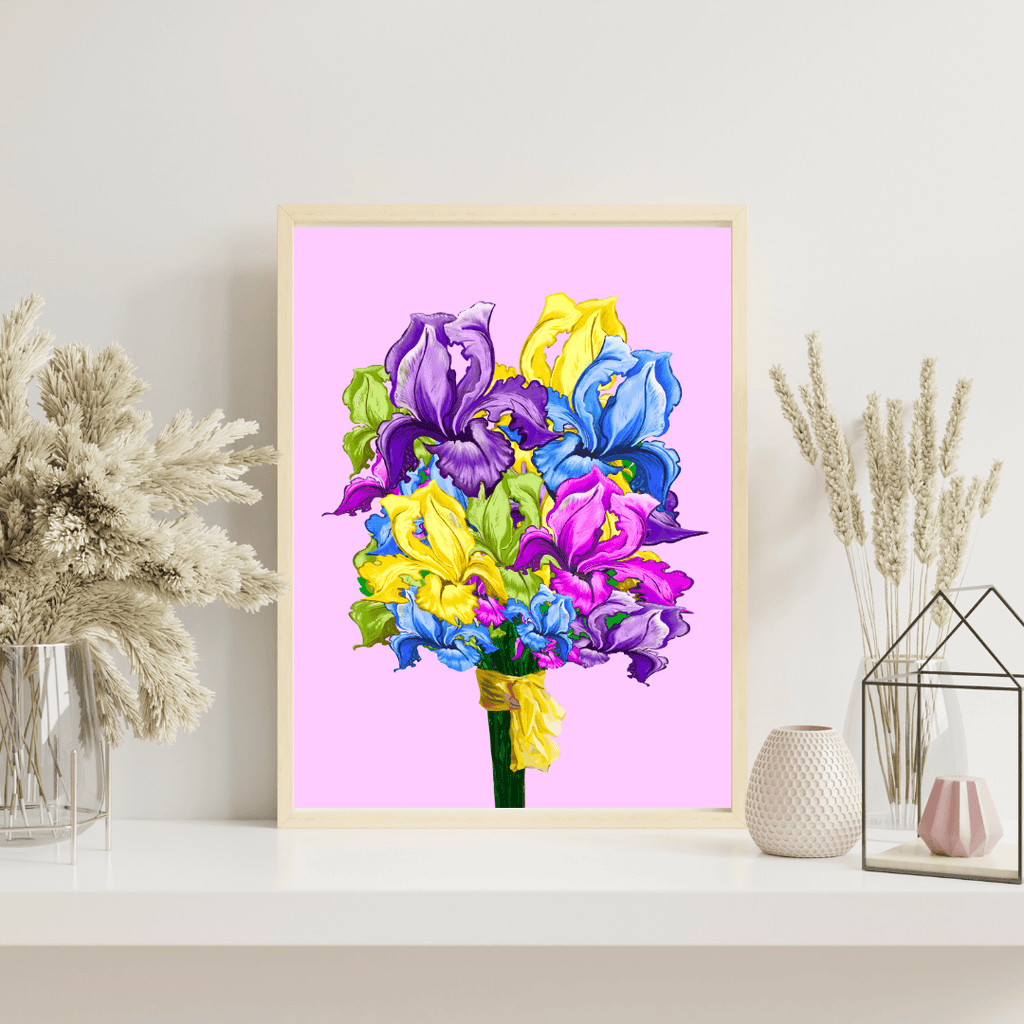 Bailey Made Art Co Iris Bouquet Art Print Art