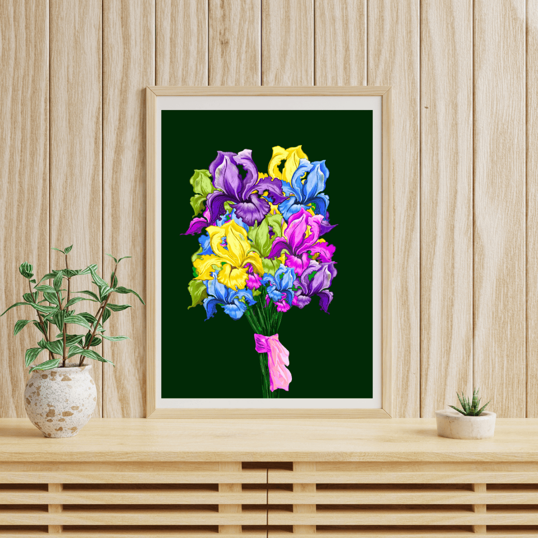 Bailey Made Art Co Iris Bouquet Art Print Art