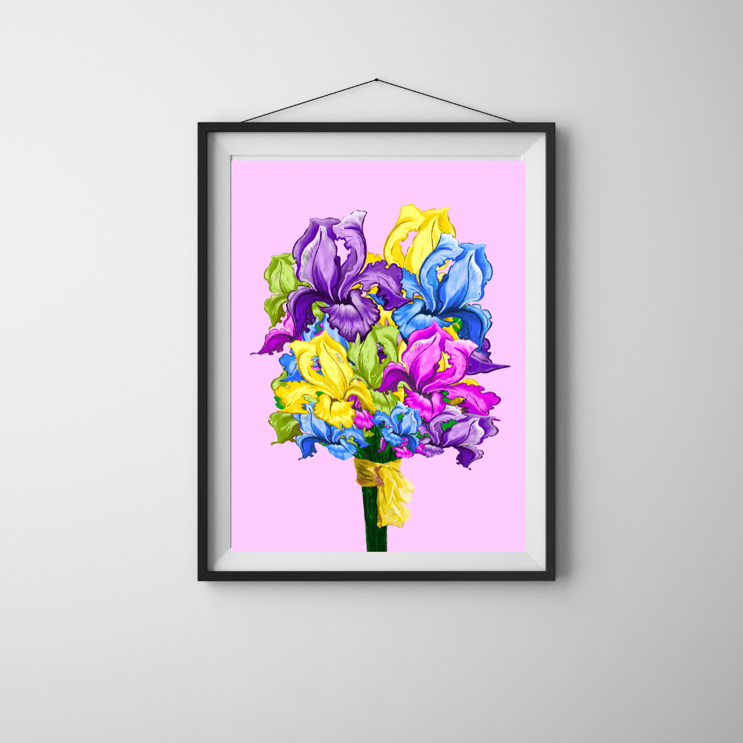 Bailey Made Art Co Iris Bouquet Art Print Art