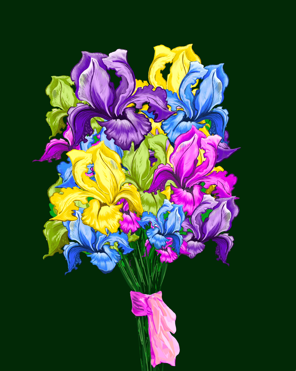 Bailey Made Art Co Iris Bouquet Art Print Art