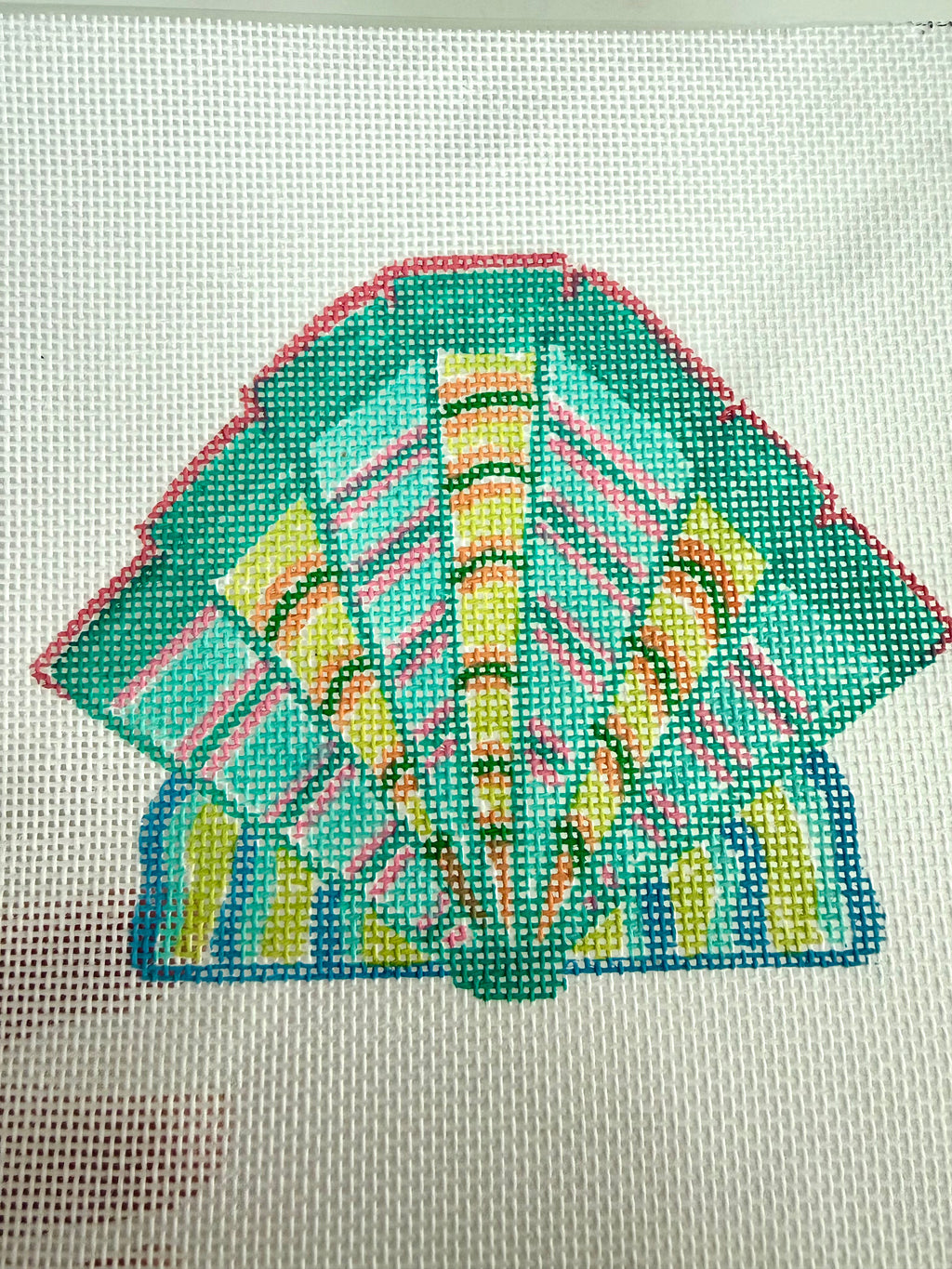 Bailey Made Art Co Just Beachy Seashell Needlepoint Canvas Art