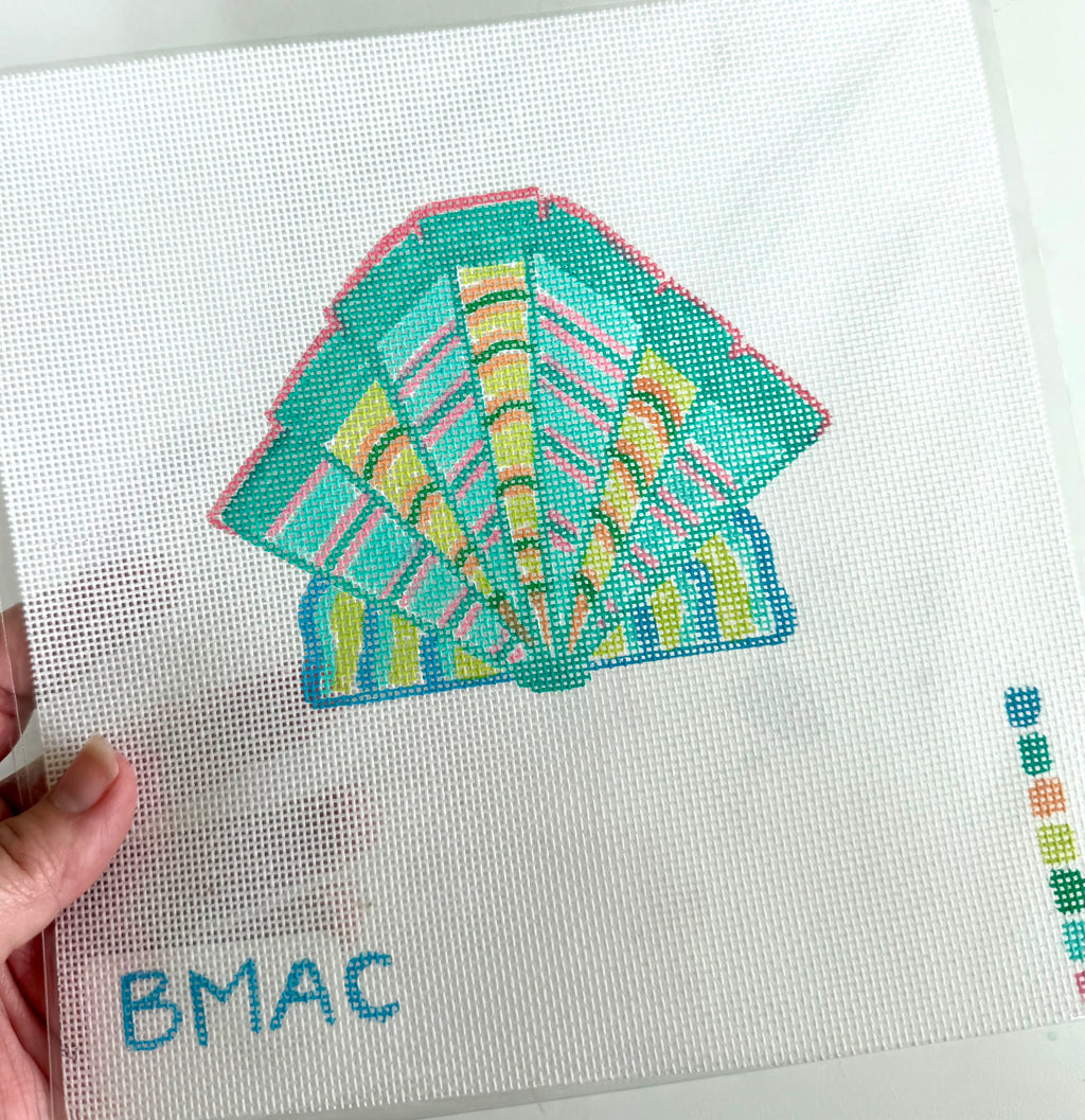 Bailey Made Art Co Just Beachy Seashell Needlepoint Canvas Art
