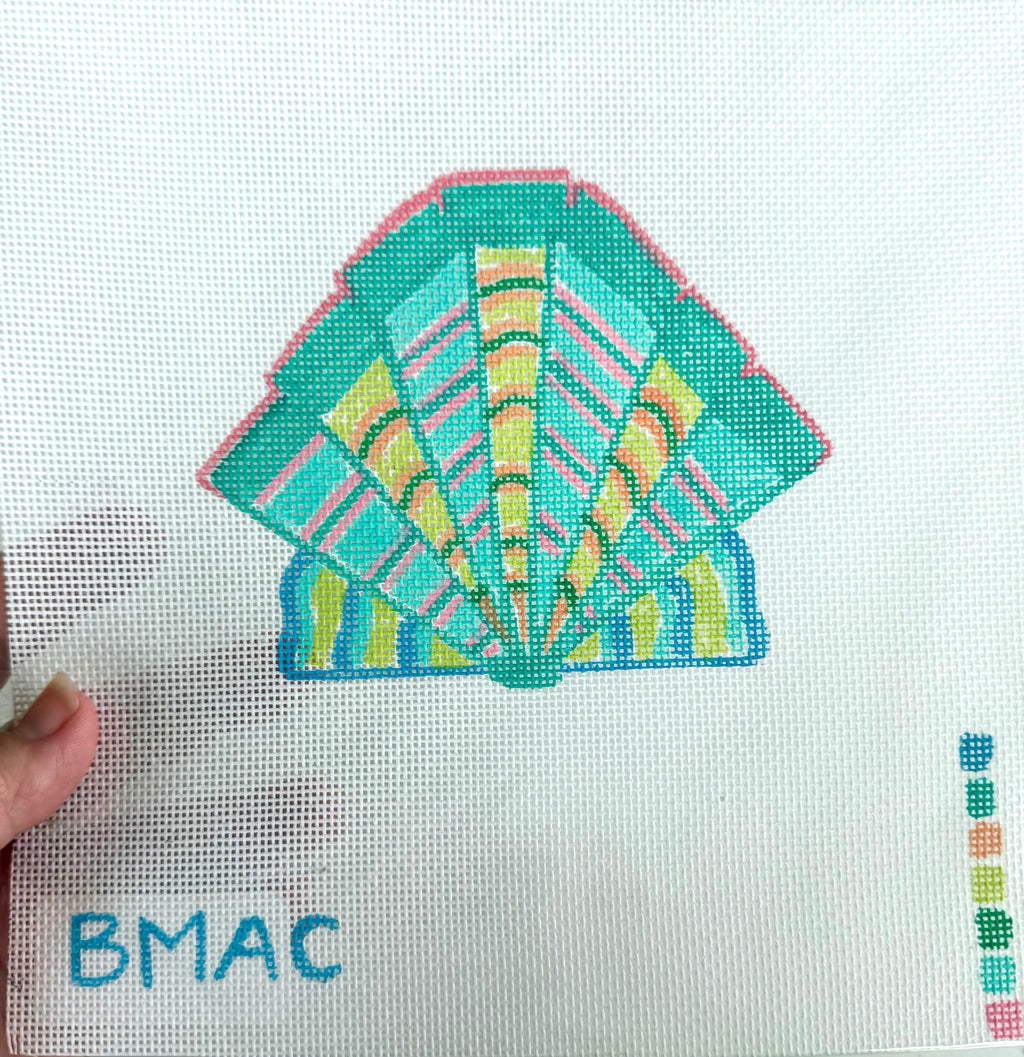 Bailey Made Art Co Just Beachy Seashell Needlepoint Canvas Art