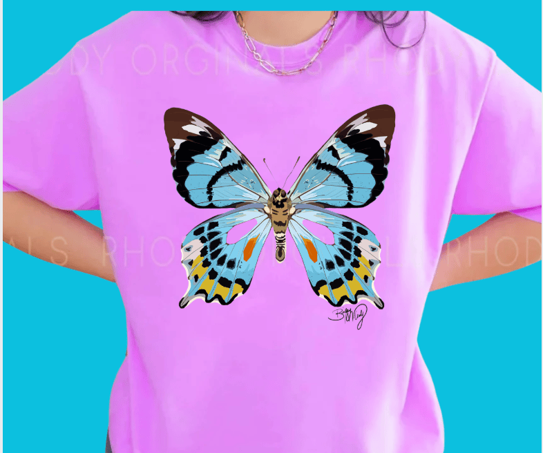 Bailey Made Art Co Design Your Own Daydream Butterfly T Shirt Large / Crop Style T Shirt / Purple Orchard Apparel