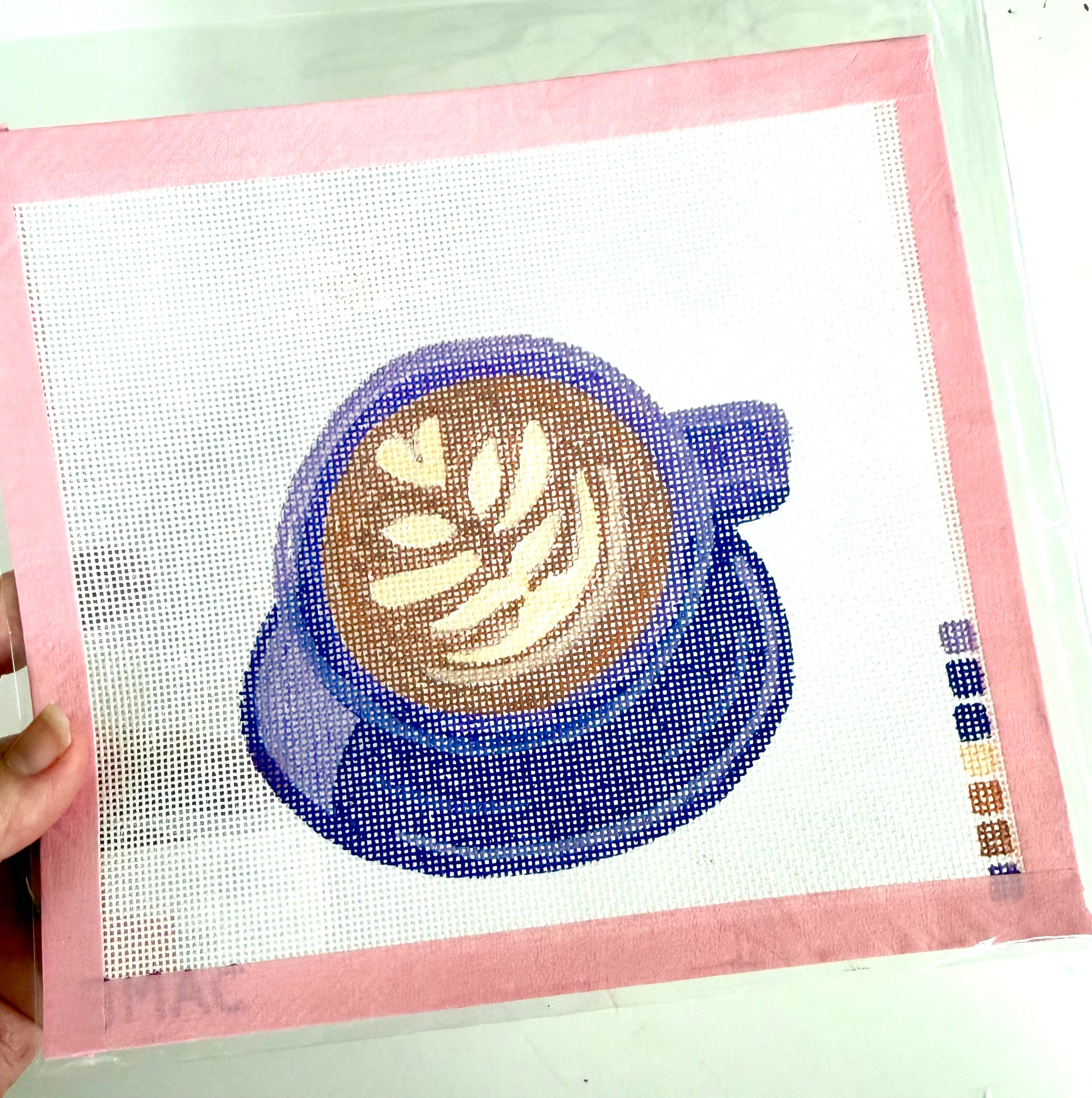 Bailey Made Art Co Latte Love Needlepoint Canvas Art