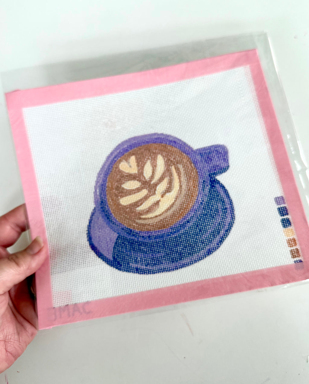 Bailey Made Art Co Latte Love Needlepoint Canvas Art