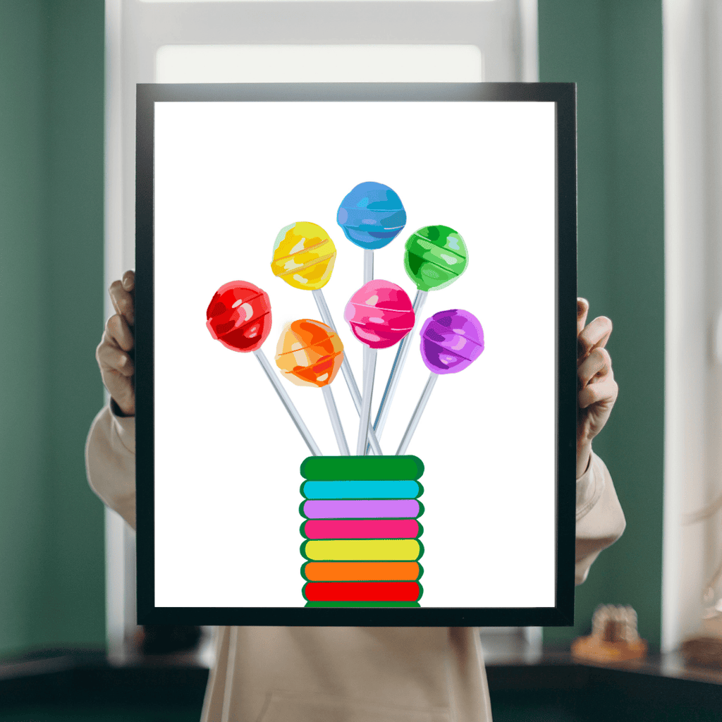 Bailey Made Art Co Lollipop Bouquet Art Print Art