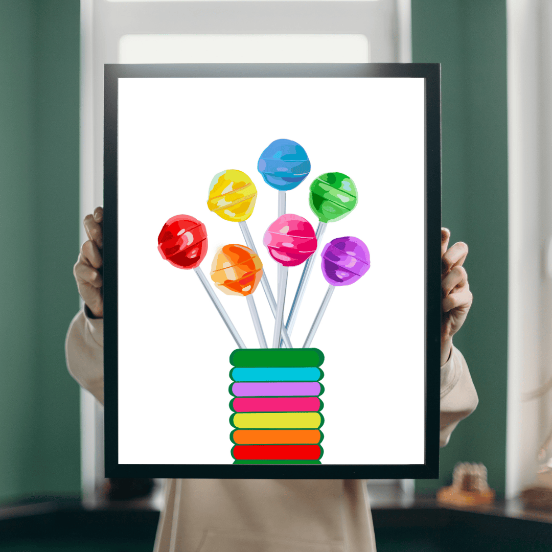 Bailey Made Art Co Lollipop Bouquet Art Print Art