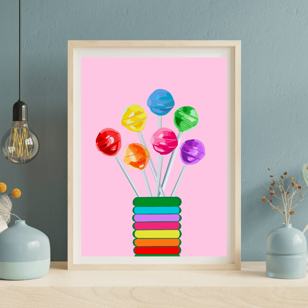 Bailey Made Art Co Lollipop Bouquet Art Print Art