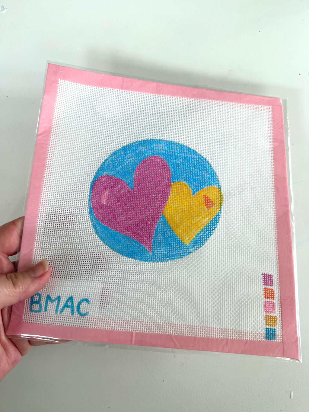 Bailey Made Art Co Love You Hearts Needlepoint Canvas Art