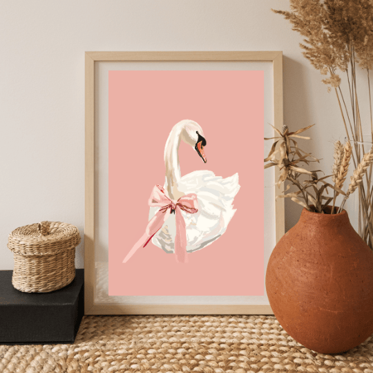 Bailey Made Art Co Lovely Swan Art Print Art
