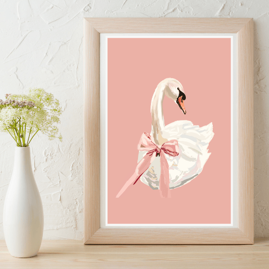Bailey Made Art Co Lovely Swan Art Print Art