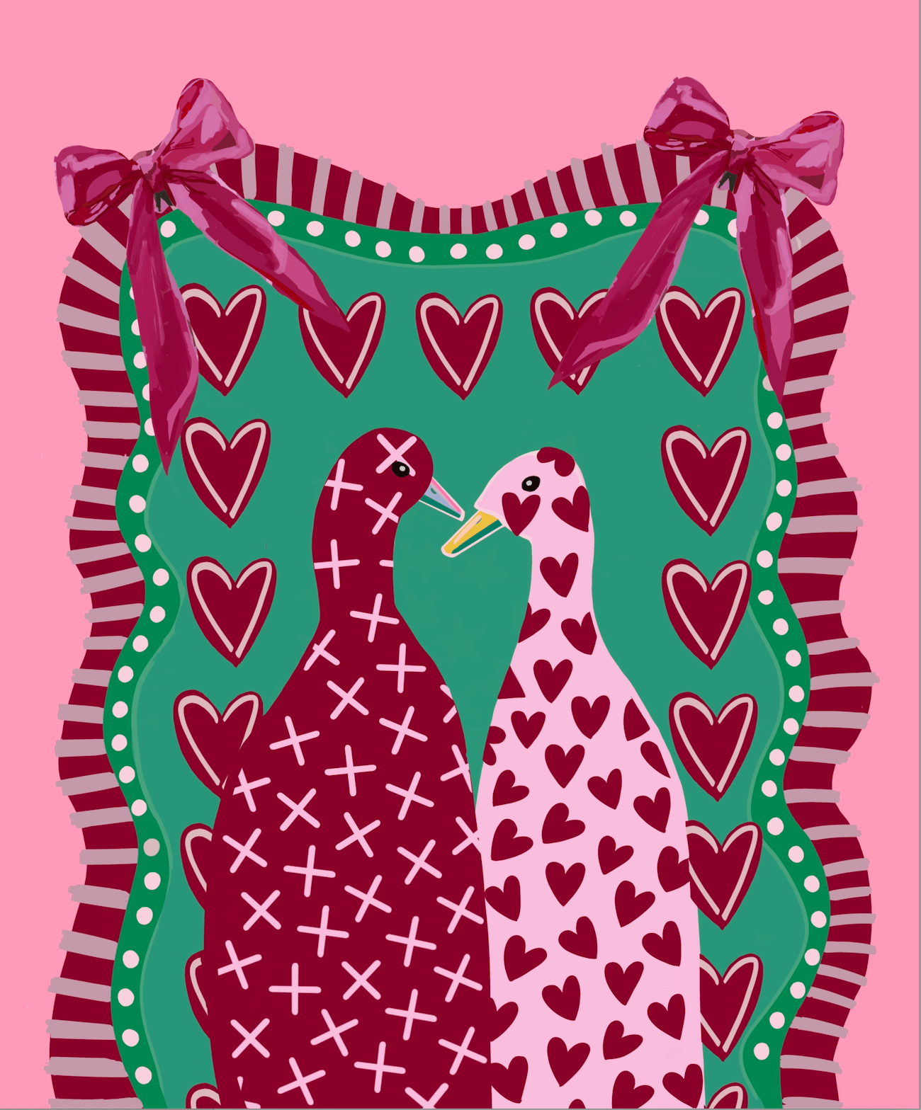 Bailey Made Art Co Lucky Ducks Love Birds Art Print Art