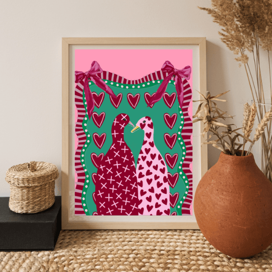 Bailey Made Art Co Lucky Ducks Love Birds Art Print Art