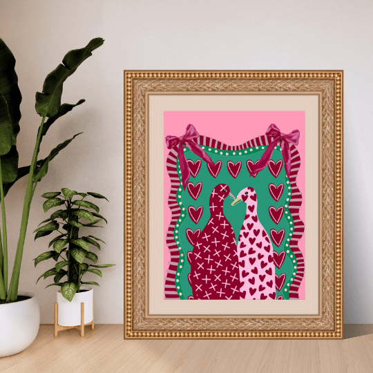 Bailey Made Art Co Lucky Ducks Love Birds Art Print Art