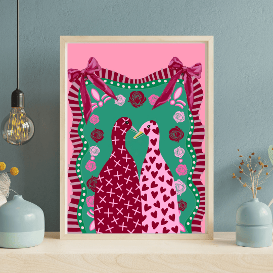 Bailey Made Art Co Lucky Ducks Love Birds Art Print Art