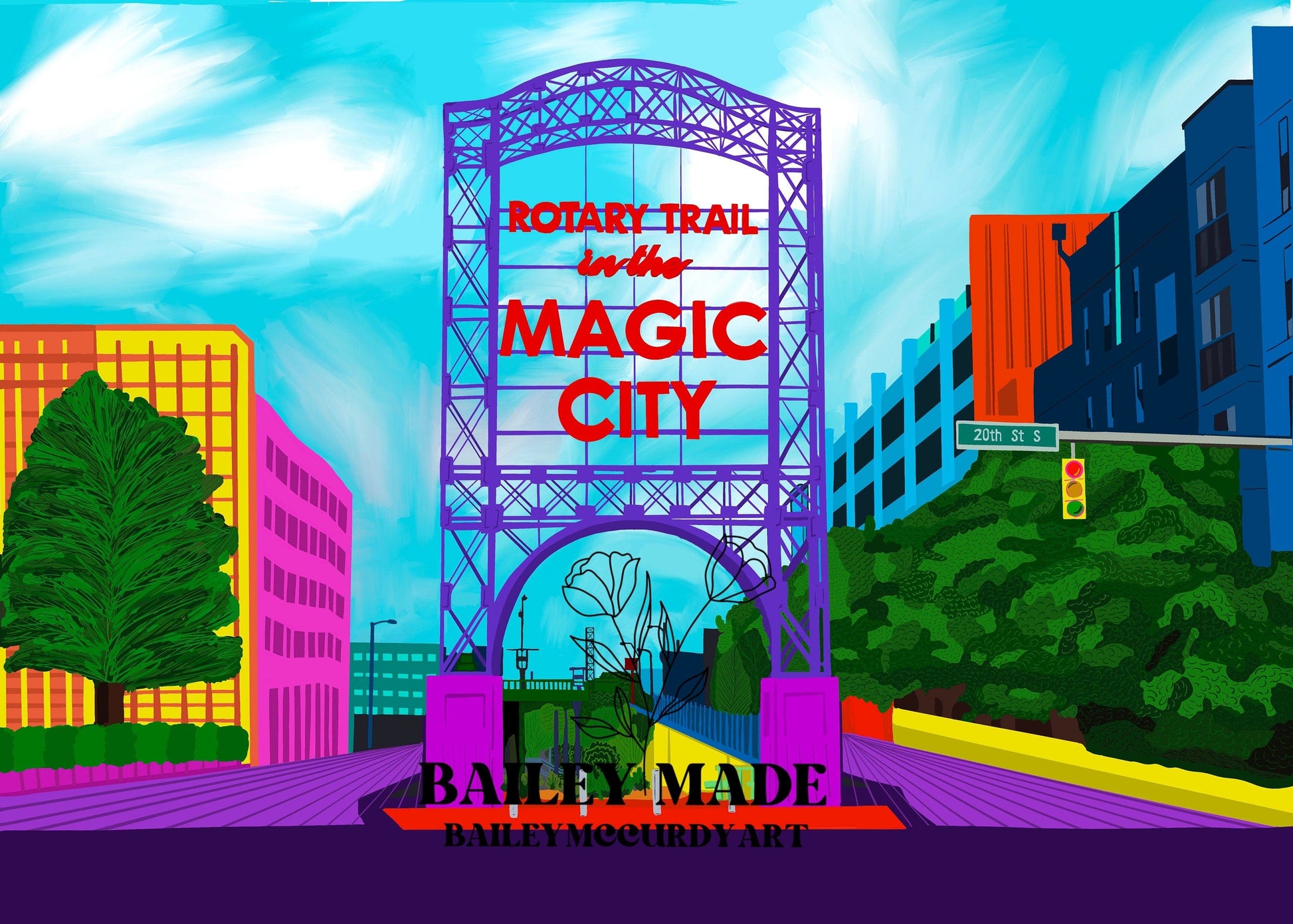 Bailey Made Art Co Magic City Art Print (Purple Palette) Art