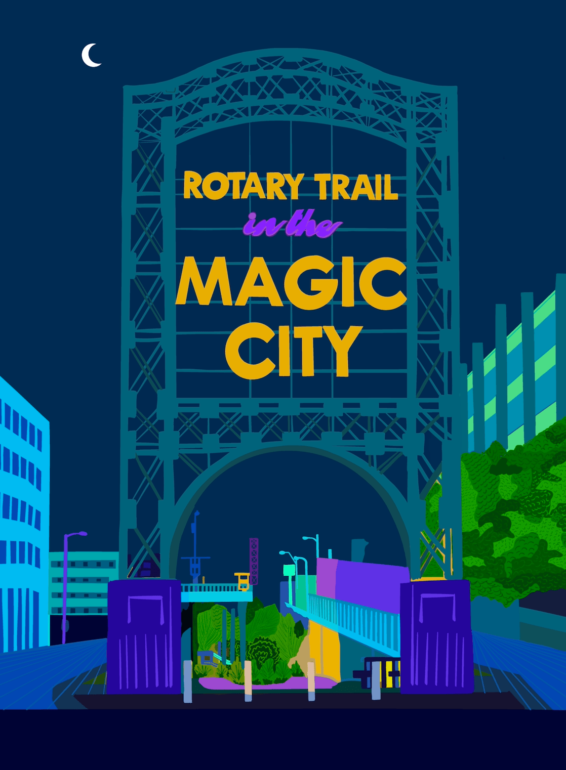 Bailey Made Art Co Magic City at Night Art Print Art