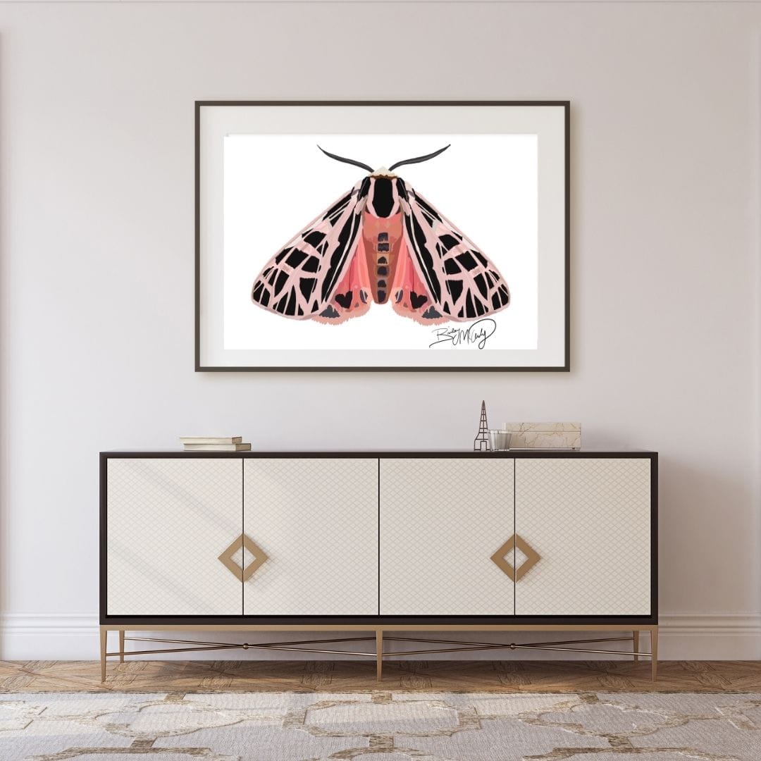 Bailey Made Art Co Miss Peach Parka Moth Art Print Art