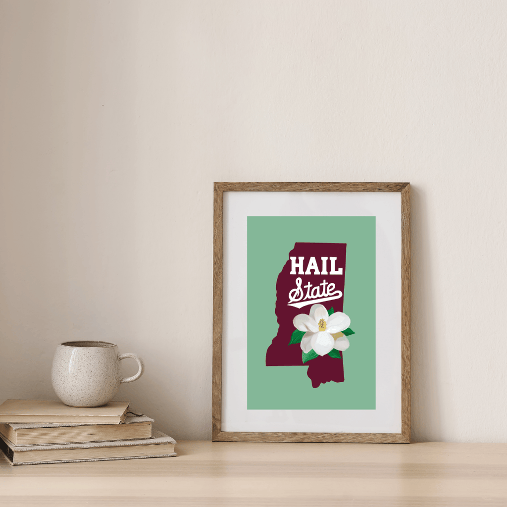 Bailey Made Art Co Mississippi State Hail State Art Print Art