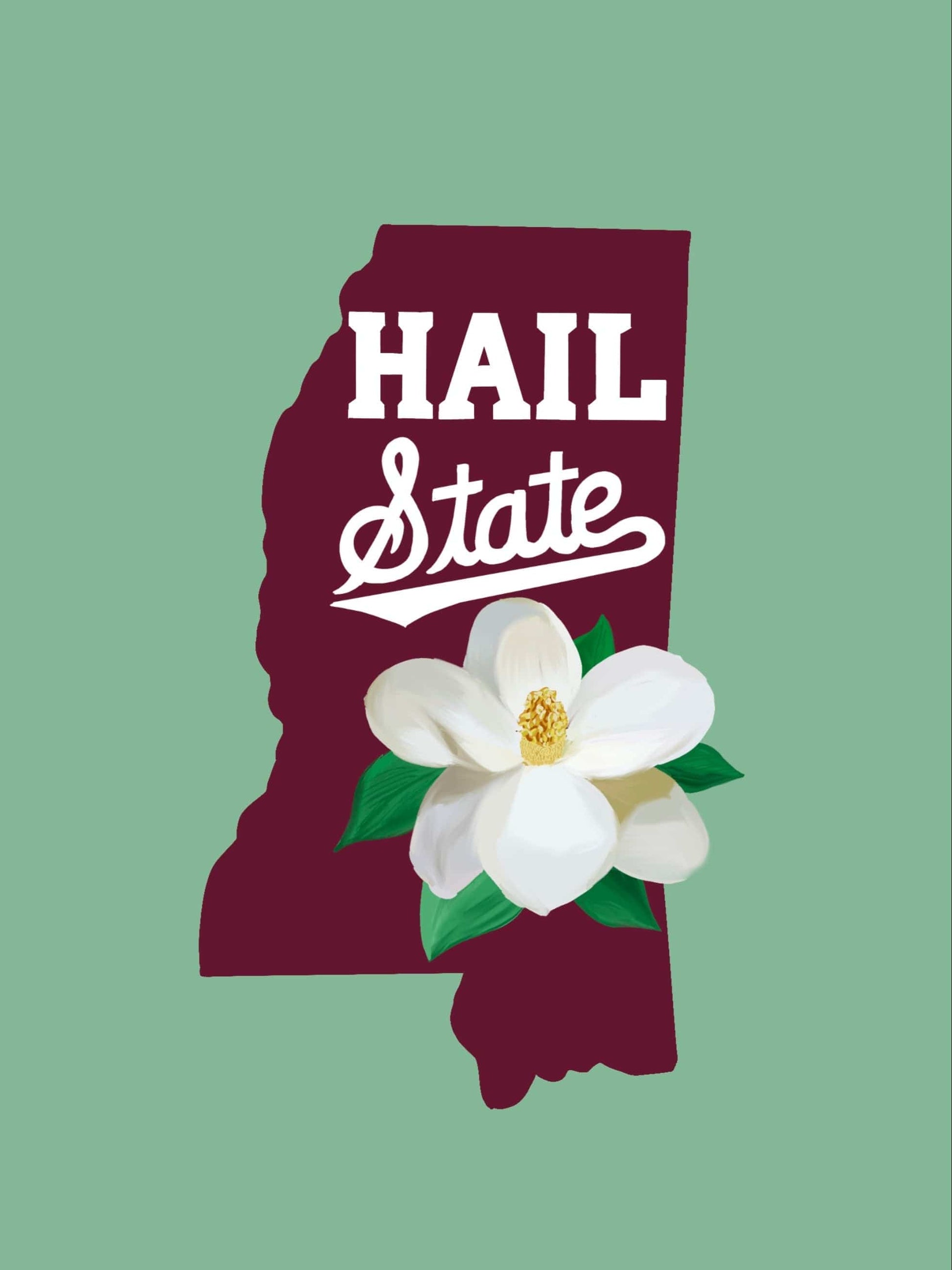 Bailey Made Art Co Mississippi State Hail State Art Print Art