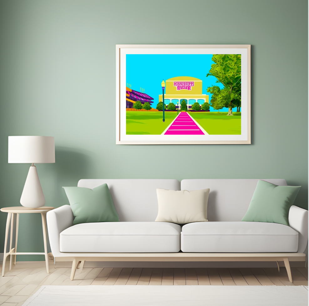 Bailey Made Art Co Mississippi State Stadium Art Print Art