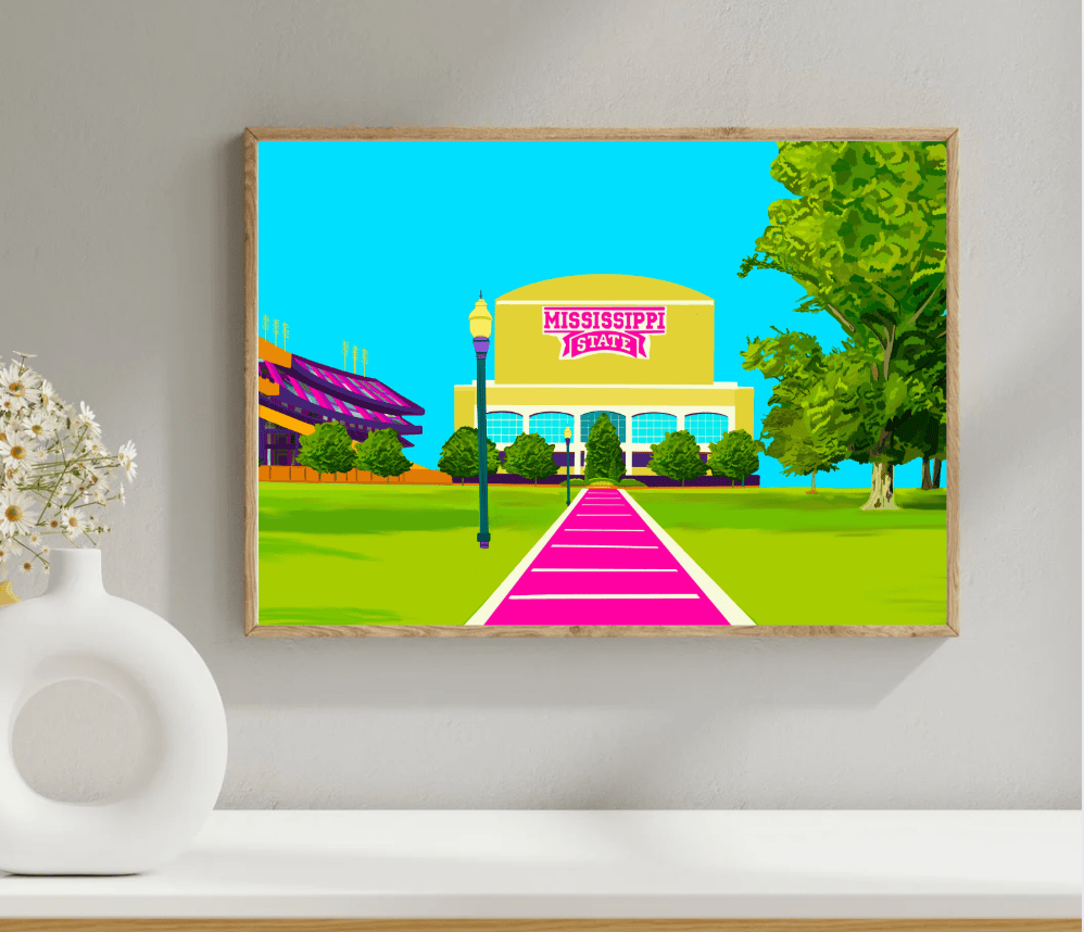 Bailey Made Art Co Mississippi State Stadium Art Print Art