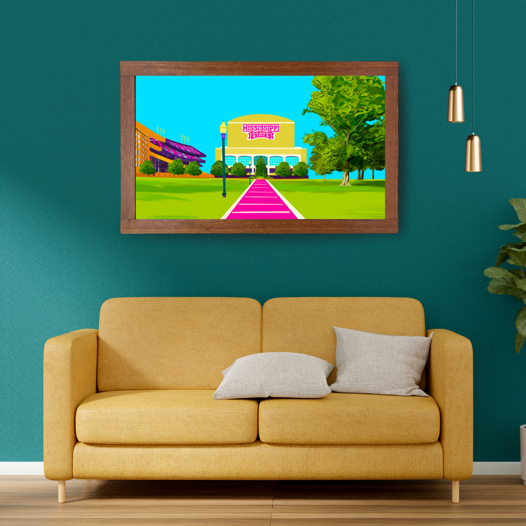 Bailey Made Art Co Mississippi State Stadium Art Print Art