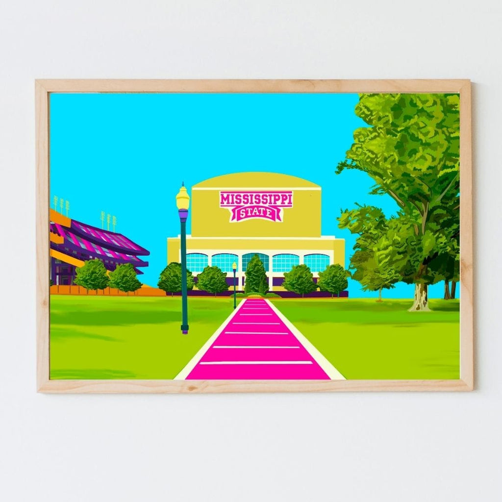 Bailey Made Art Co Mississippi State Stadium Art Print Art