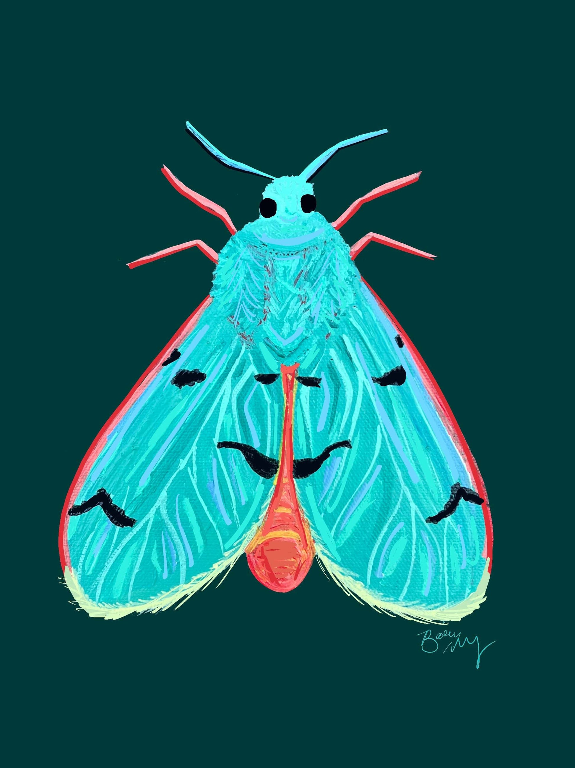 Bailey Made Art Co Moth (Chloroda Moth) Art Print Art