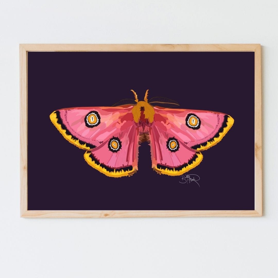 Bailey Made Art Co Moth Print Eggplant Art