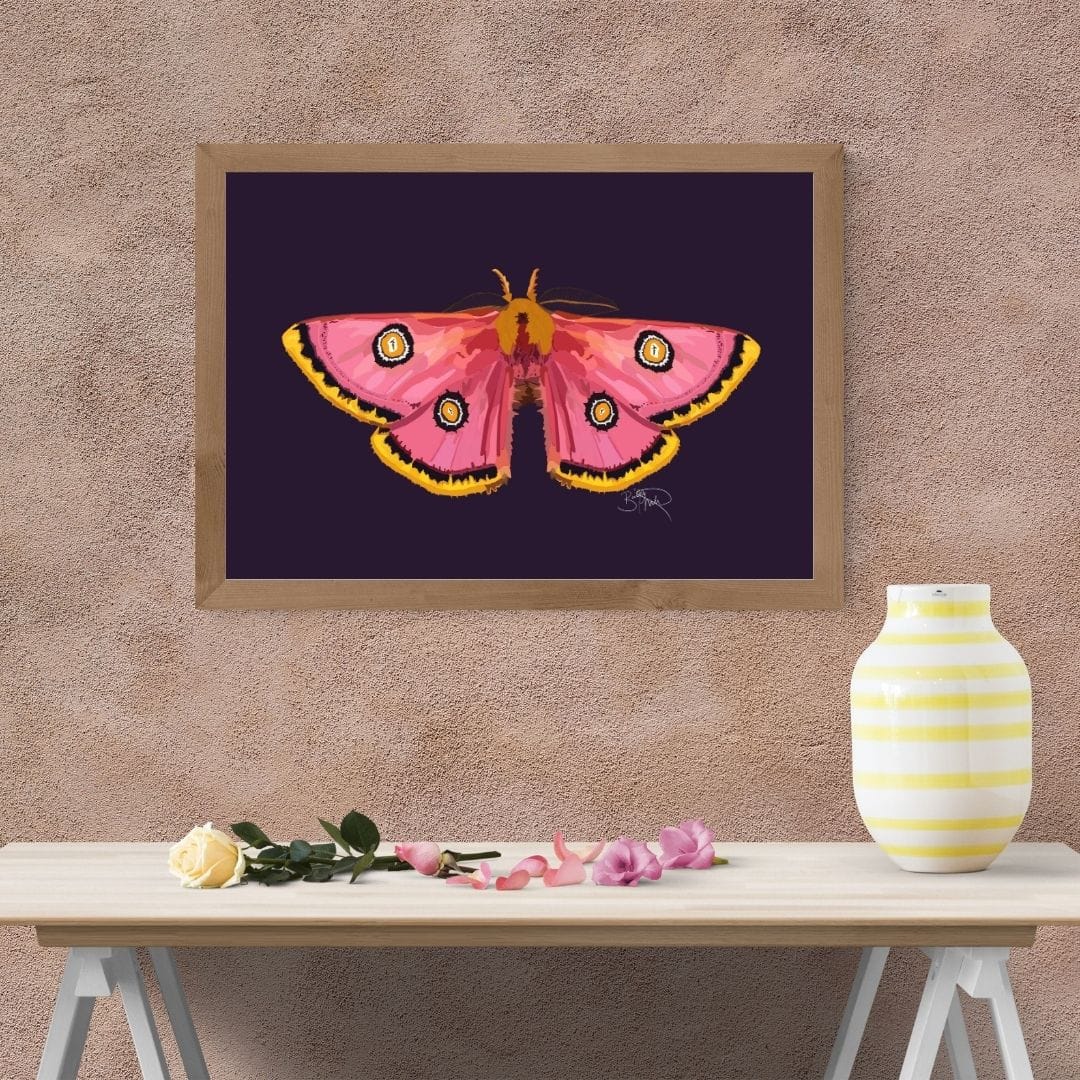 Bailey Made Art Co Moth Print Eggplant Art