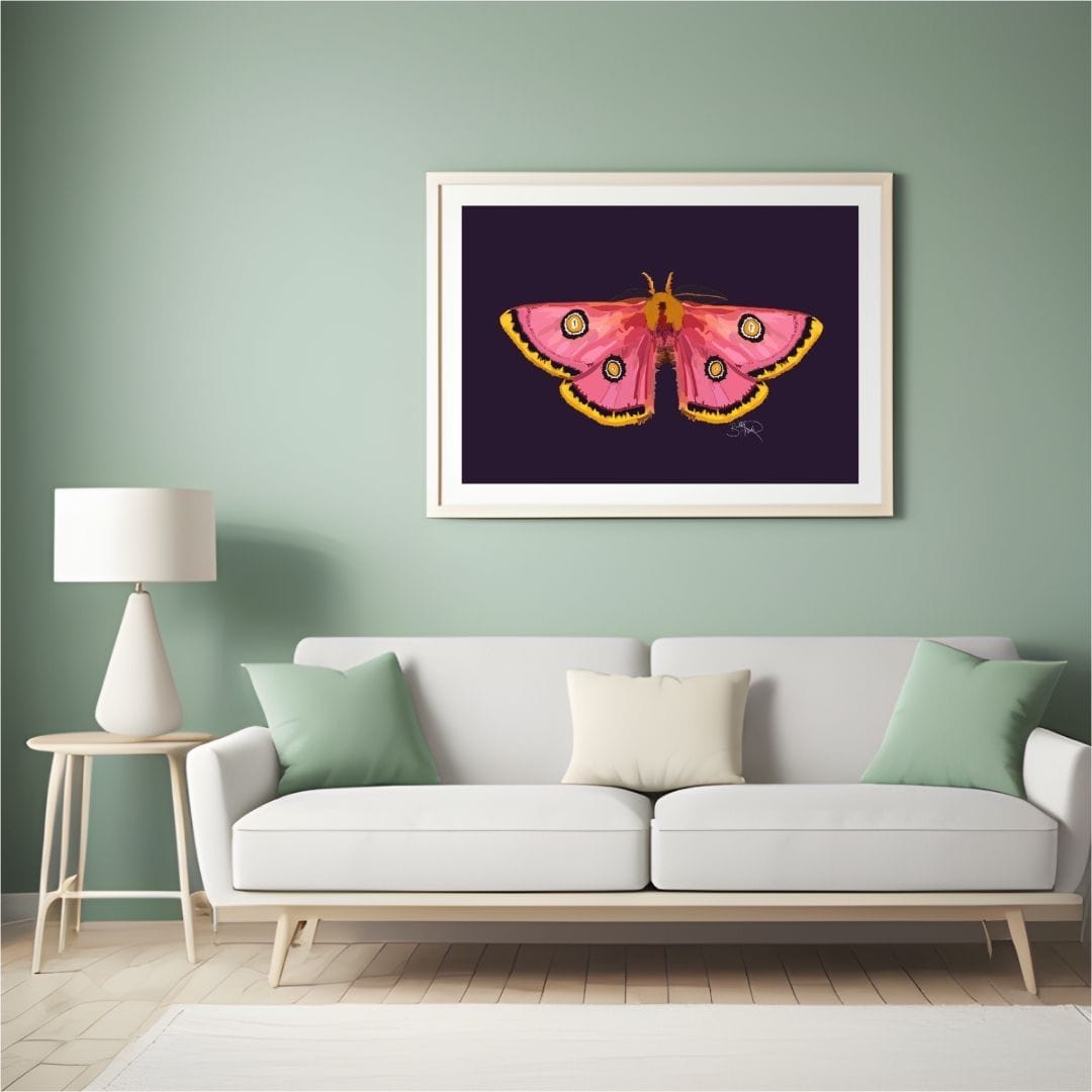 Bailey Made Art Co Moth Print Eggplant Art