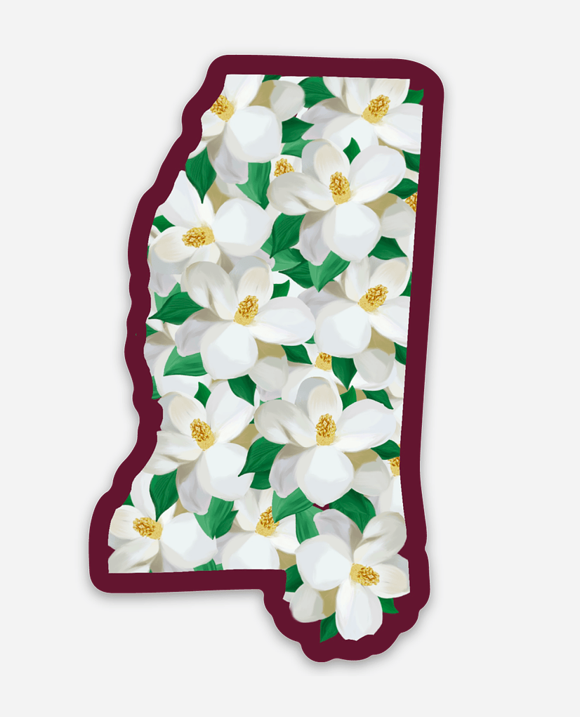 Bailey Made Art Co MSU Mississippi State Magnolia Vinyl Sticker Sticker