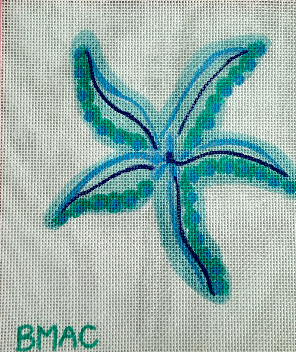 Bailey Made Art Co Needlepoint Canvas Starfish Dreams Art