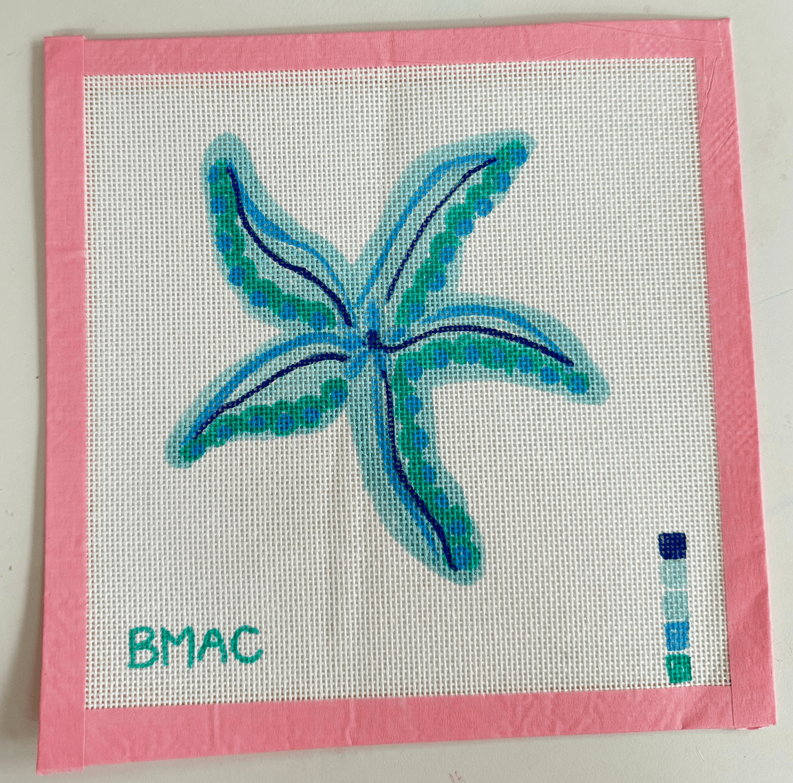 Bailey Made Art Co Needlepoint Canvas Starfish Dreams Art