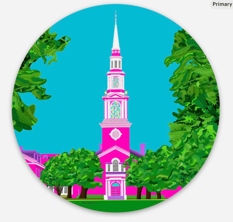 Bailey Made Art Co Officially Licensed Samford Reid Chapel Vinyl Sticker Sticker