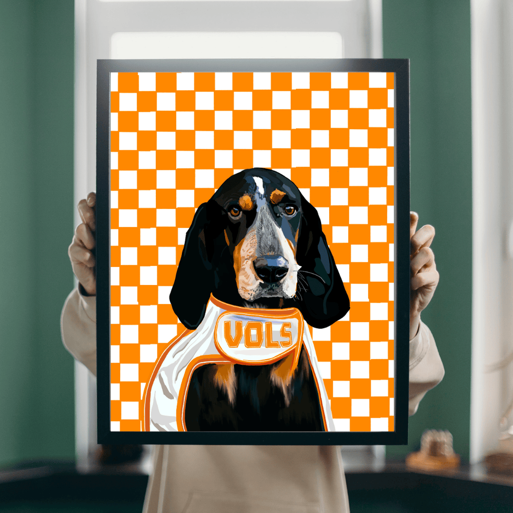 Bailey Made Art Co Officially Licensed University of Tennessee Smokey Checkered Art Print Art