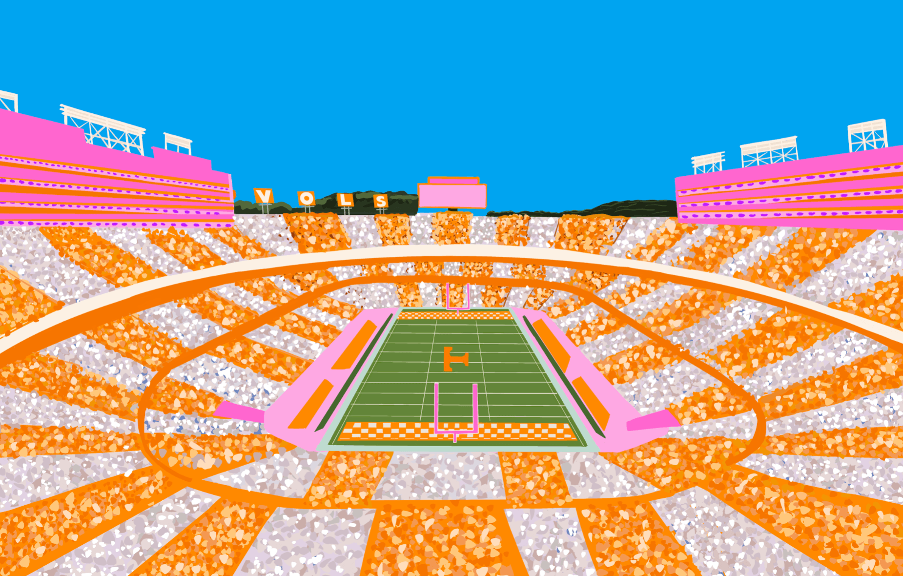Bailey Made Art Co Officially Licensed University of Tennessee Stadium (UT) Art