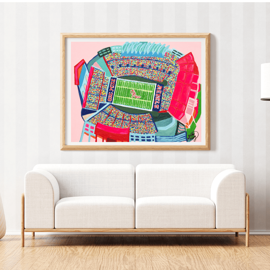 Bailey Made Art Co Ole Miss Stadium Art Print- Officially Licensed Art