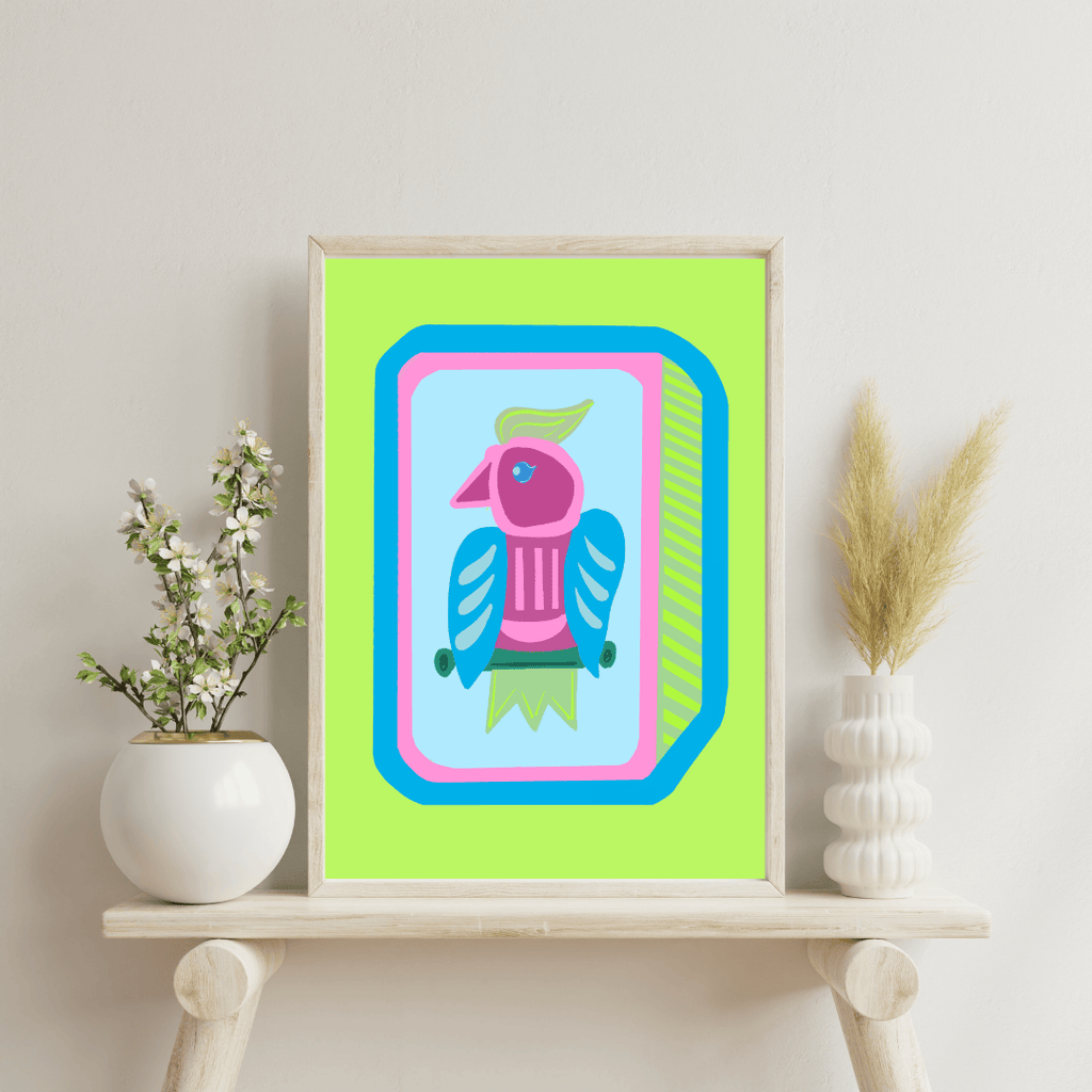 Bailey Made Art Co One Bird Bam Mahjong Art Print Art