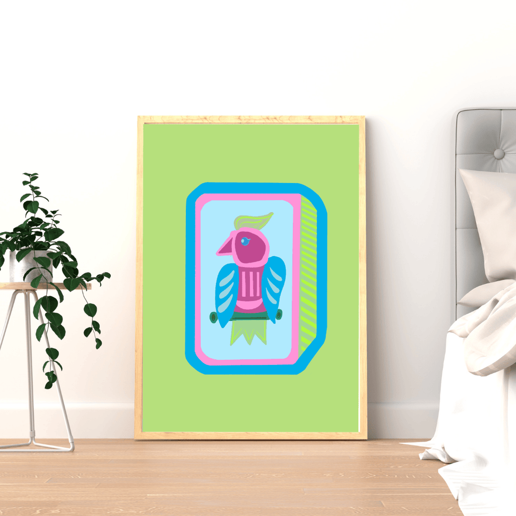 Bailey Made Art Co One Bird Bam Mahjong Art Print Art