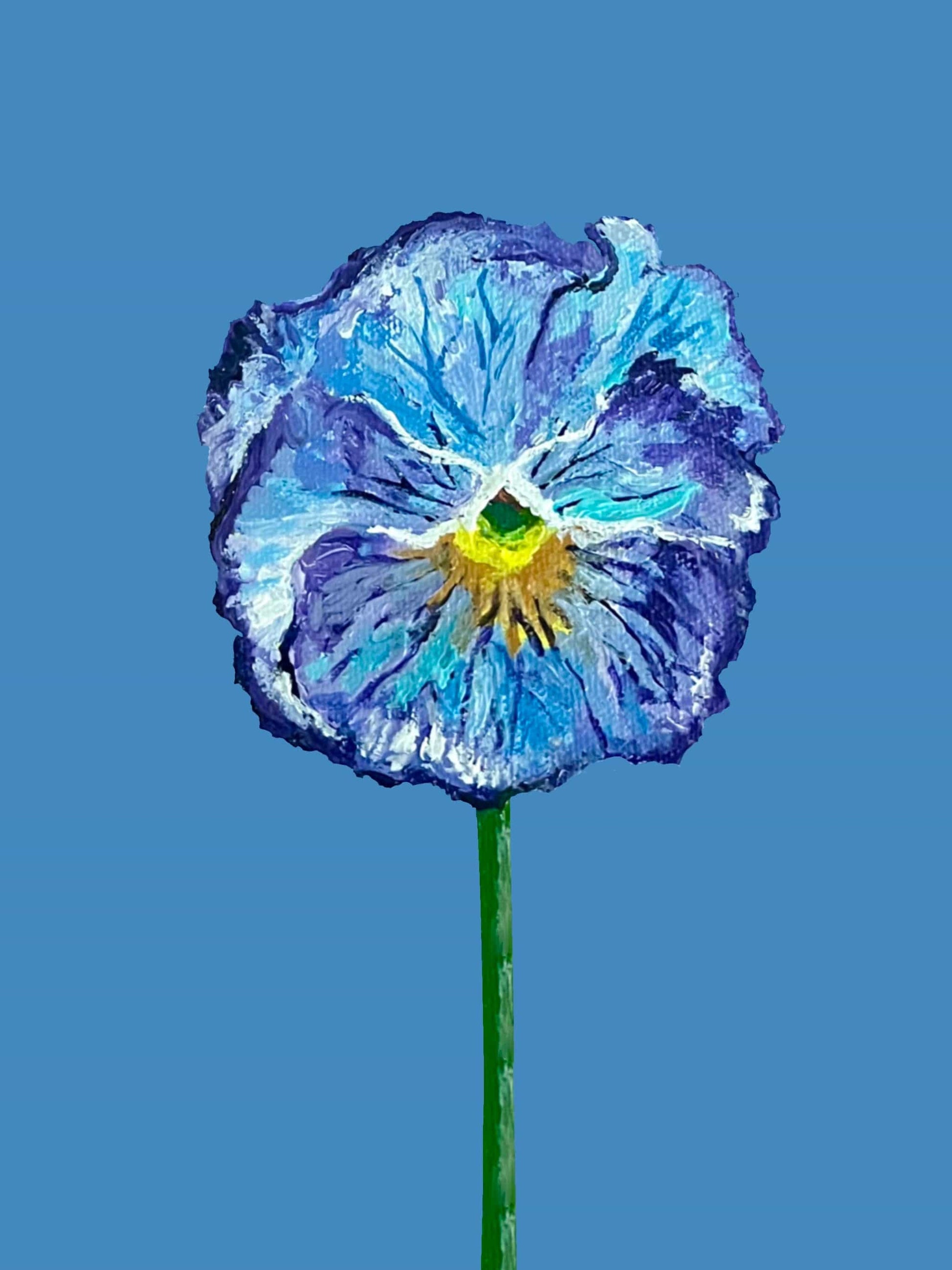 Bailey Made Art Co Pansy Art Print- Blue Sapphire Pansy Art
