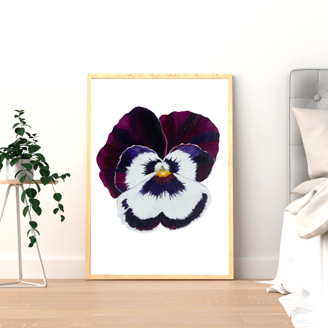 Bailey Made Art Co Pansy Art Print- Midnight Purple Art