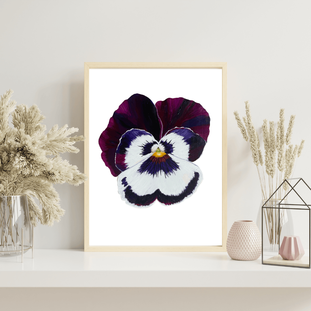 Bailey Made Art Co Pansy Art Print- Midnight Purple Art